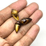 Load image into Gallery viewer, Natural Tiger Eye Conch/Snail Shell Shape Carving, Brown Tiger Eye Hand Carved Shell Shape Gemstone Bead, 18X10 mm Healing Stone Loose Shell