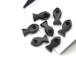 Load image into Gallery viewer, Natural Black Onyx Fish Charm Beads, Fancy Fish Shape Carved Gemstone, 7X14 MM Loose Gemstone Fishes For Jewelry, Healing Protection Beads