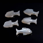 Load image into Gallery viewer, Gray Moonstone Dolphin Shape Carving, Natural Moonstone Fish Shape Beads, Jewelry Making Fish Charms, 28 MM, Loose Sea Carved Stone