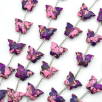 Load image into Gallery viewer, Pink, Purple Mohave Turquoise Butterfly Beads, AAA Turquoise Faceted Butterfly Gemstone Briolette's, Butterfly Charms For Jewelry 14x10 MM