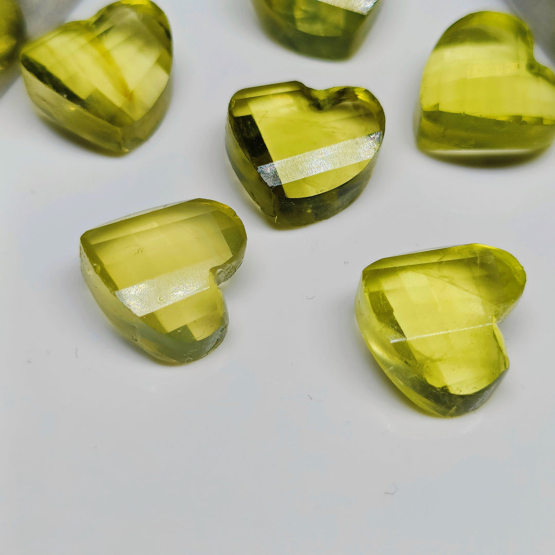 2,3,4,5,6 pcs 100% Natural Lemon quartz  twisted heart Shape Carved Gemstone, Loose Gemstone, fancy Shape Gemstone, Carved Gemstone 12 mm