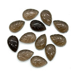 Load image into Gallery viewer, Natural Smokey Quartz Leaf Shape Briolettes, AAA Hand Carved Leaf Shape Gemstone Beads, Smokey Leaf Beads, 14 MM Loose Leaf Charms