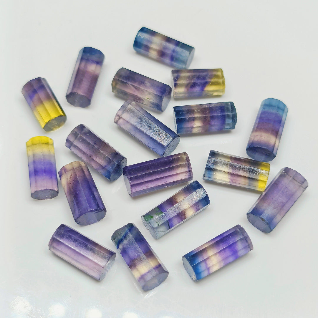 2,3,4,5 pcs  100% Natural Fluoride Faceted Pipe Shape Loose Gemstone, Fluoride Loose Gemstone, Gemstone For Jewlery 10X6 mm