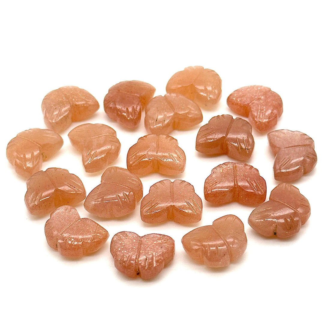 Natural Peach Moonstone Butterfly Shape Beads, Moonstone Hand Carved Butterfly Briolettes, Gemstone Carvings, 13 MM, Loose Butterfly Charms