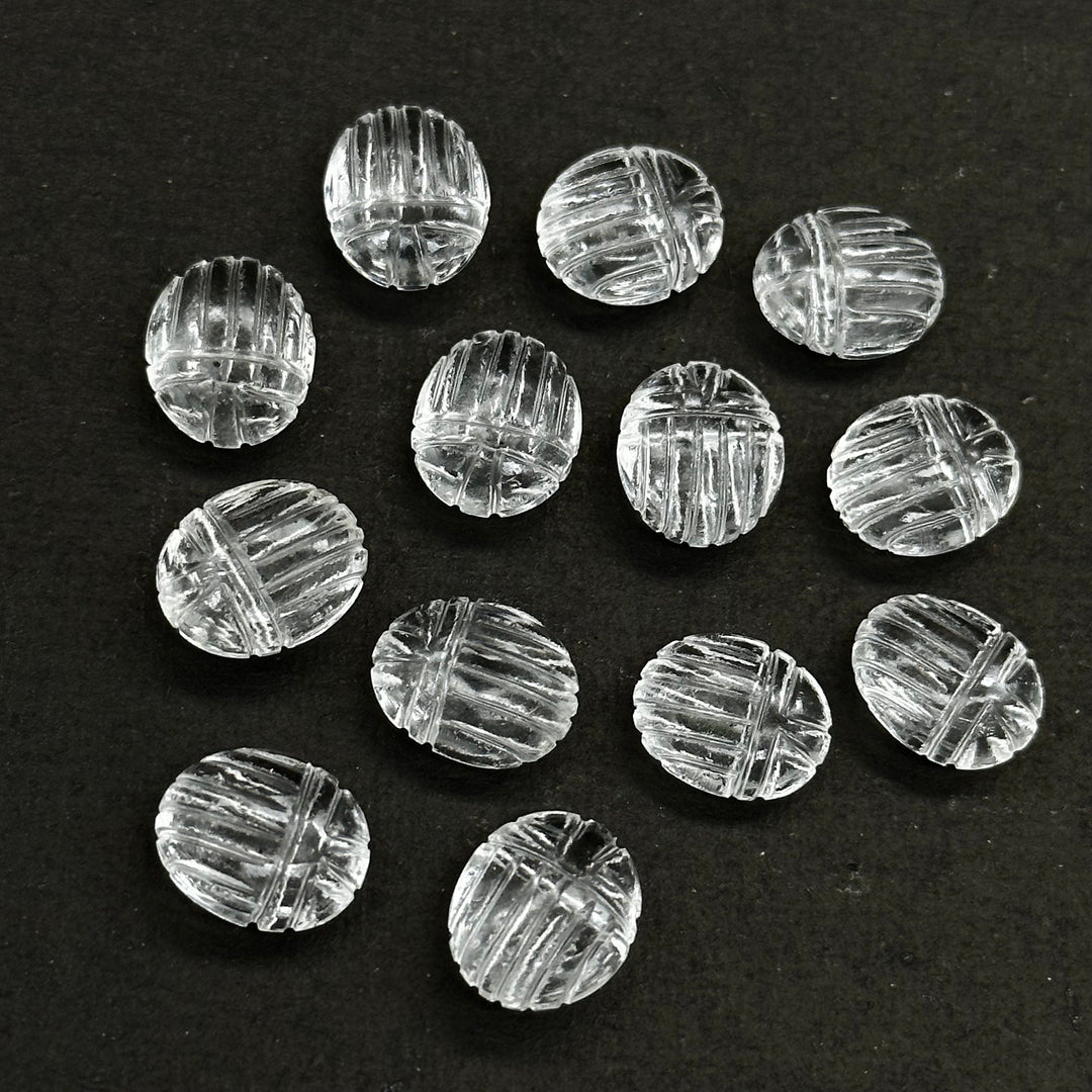 Crytal Quartz Scarab Shape Gemstone Beads, Crystal Quartz Beetle Face Carving Beads, Animal Carvings, Gemstone Charm Beads, 10X12 MM
