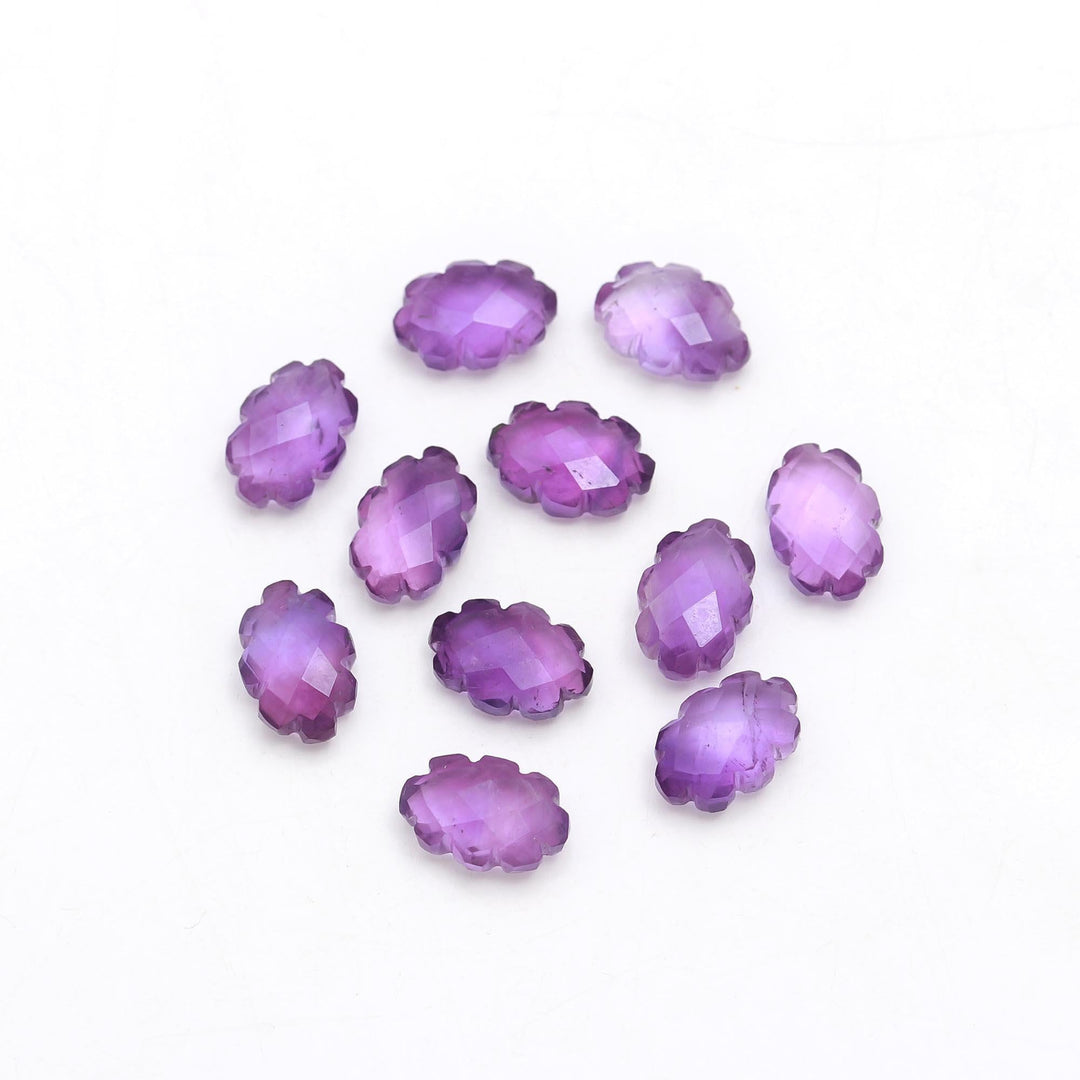 Purple Amethyst Clouds Shape Beads, Natural Amethyst Faceted Cloud Beads, Carved Amethyst Cloud Shape Charms, 12 MM, Loose Carved Briolettes