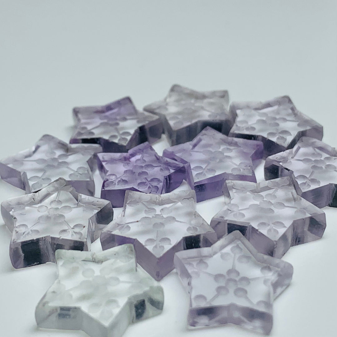 Natural Pink Amethyst Star Shape Briolettes, Intaglio Carved Star Shape Gemstone for Jewlery, Handmade Incarving Star Loose Stones, 13 MM