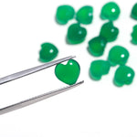 Load image into Gallery viewer, Natural Green Onyx Heart Shape Beads, Green Onyx Heart Shape Charms, Mini Plain Heart Briolette's for Jewelry Making, 8 MM Green Charms