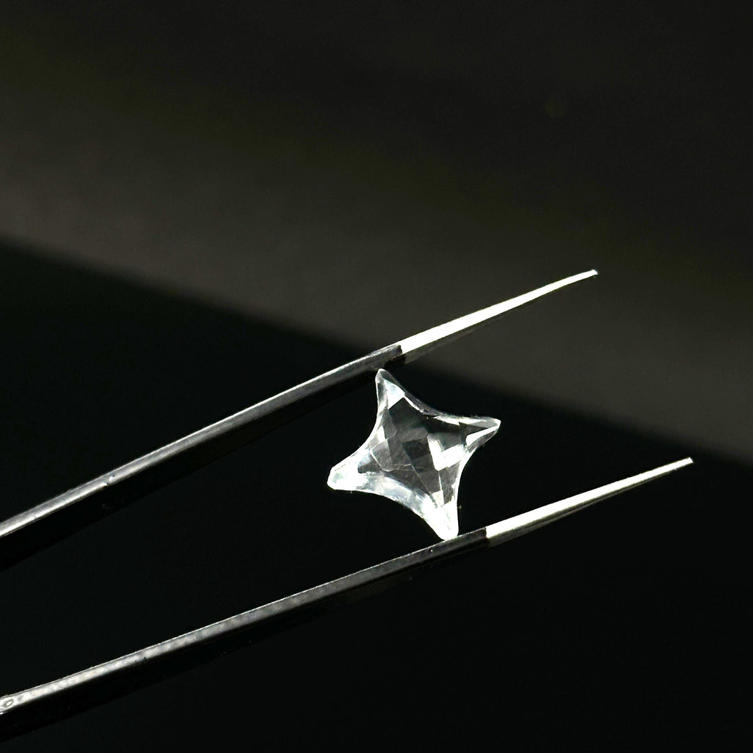 Natural Crystal Quartz Ninja Star Shape Carving Beads, Ninja Star Shape Gemstone Beads, 11X15 MM Jewelry Making Beads, Star Shape Briolettes