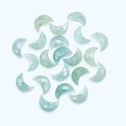Natural Aquamarine Carved Moon Shape Beads, Aquamarine Moon Shape Briolette's, Hand Carved Moon Gemstone Beads For Jewelry, Moon Charms 12MM