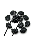 Load image into Gallery viewer, Natural Black Onyx Carved Shell Beads, Hand Carved Snail Shell Shape Gemstone, Seashell Charm, 16 MM Seashell Beads For Jewelry Making