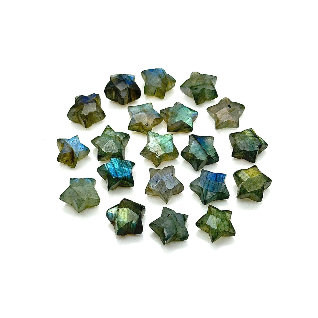 AAA Flashy Labradorite Star Shape Briolette's, Natural Labradorite Star Gemstone Beads, Faceted Labradorite Star Beads, Mini Charms 8 MM
