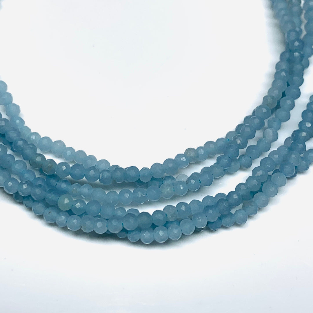 AAA Quality 100% Natural Aquamarine rondelle Shape Beads, 12.5 Inch Strand, Faceted Beads,  Natural Gemstone For Jewellery, 2 mm (Approx)
