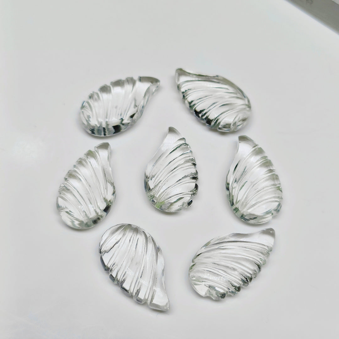 Natural Crystal Quartz Fancy Shape Carving Beads, Clear Crystal Hand Carved Wings Shape Loose Gemstone Beads, 18X10 MM Crystals for Jewelry