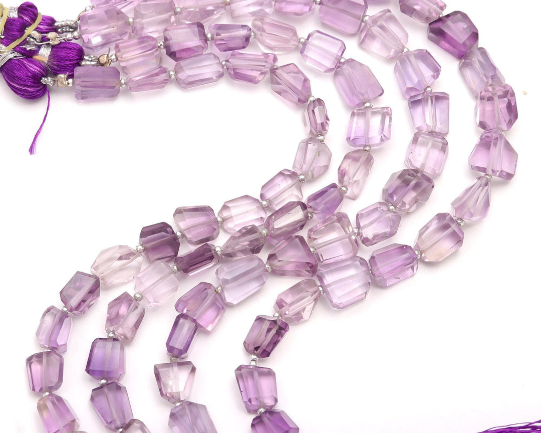 AAA Natural Pink Amethyst Faceted Tumble Beads ~ 6X8 MM Pink Amethyst Nuggets Shape Beads ~ 8" Strand Fancy Jewelry Making Beads Loose Beads