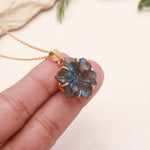 Load image into Gallery viewer, Flashy Labradorite Flower Pendant, 19 mm Flower, Birthday Gift For Women, Handmade Flower Pendant, Healing Energy Gemstone Necklace For Her
