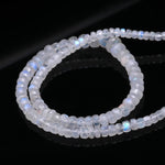 Load image into Gallery viewer, Rainbow Moonstone Faceted Rondelle Beads, Flashy White Gemstone, 4" Strand