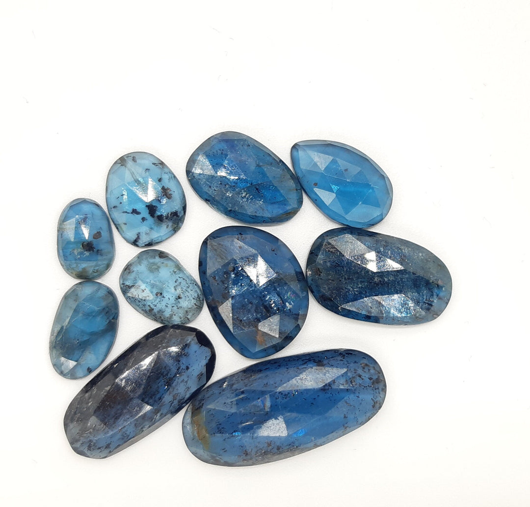 2 pcs AAA+ Quality Indigo Kyanite freeform Rosecut, Kyanite faceted rosecut, gemstone for jewellery, jewellery making rosecut 10X7 20X14 mm