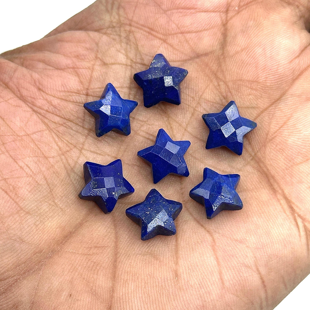 Lapis Lazuli Star Shape Briolettes, Natural Lapis Lazuli Faceted Star Charms, Wholesale Loose Beads for Jewelry, 12 MM, Hand Carved Beads