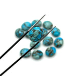 Load image into Gallery viewer, Copper Turquoise Evil Eye Shape Briolettes, AAA Turquoise Eye Shape Carved Beads, Evil Eye Protection Gemstone Beads, 12 MM, Eye Charms