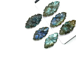 Load image into Gallery viewer, Natural Labradorite Floral Marquise Gemstone, Labradorite Hand Carved Beads, Jewelry Making Fancy Carving, Loose Gemstones 20 MM