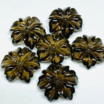 Load image into Gallery viewer, 1,2,3,4,5,6 pcs 100% Natural Smokey Quartz Flower Shape Carved Gemstone, Flower Shape Carving, Carved Gemstone For Jewellery 19 mm