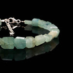 Load image into Gallery viewer, Natural Aquamarine Tumble Beads Bracelet, Aquamarine Faceted Nugget Beads Bracelet, Healing Gemstone Jewelry for Gifts, March Birthstone