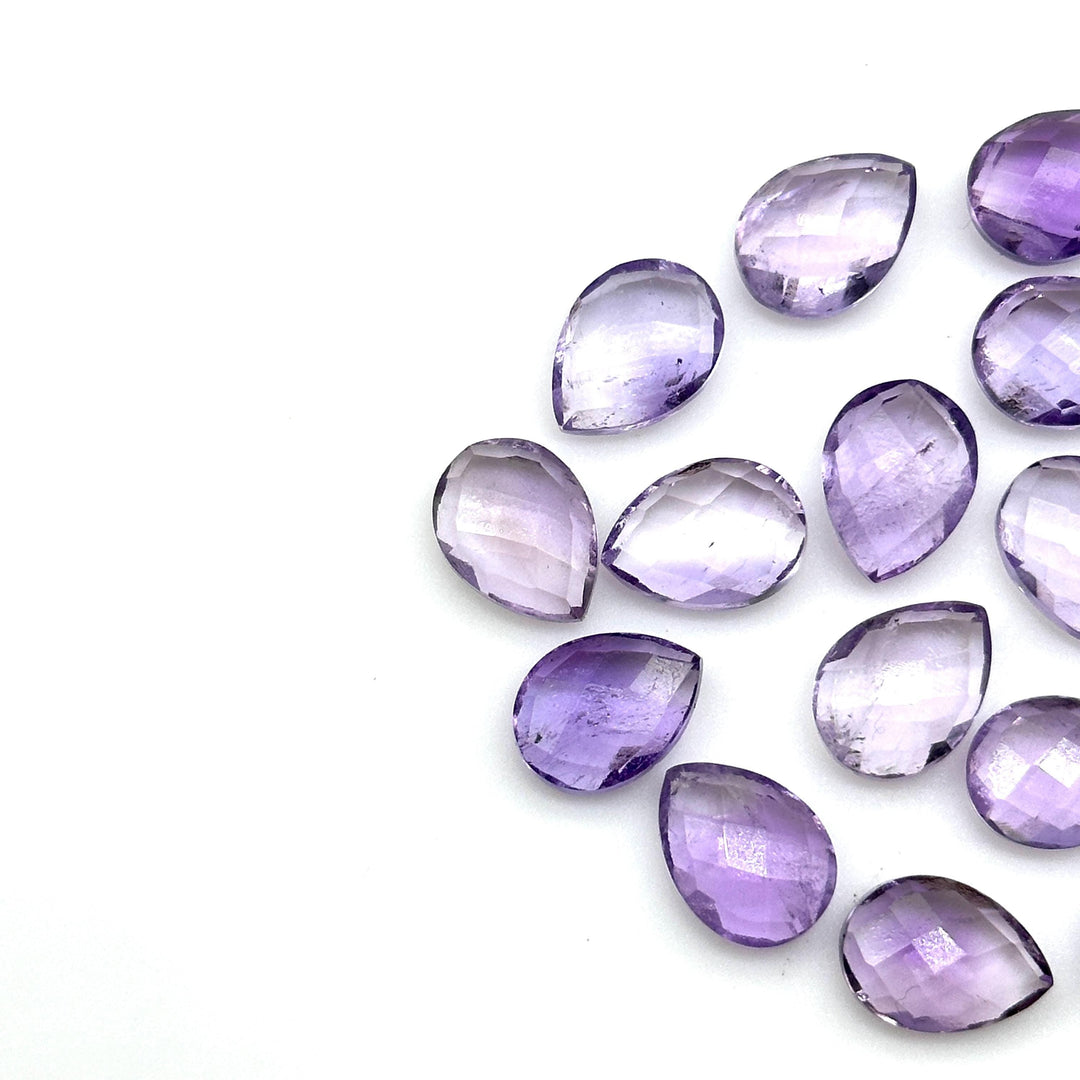 AAA+ Quality Pink Amethyst Faceted Pear Shape Beads, 9X12 MM Pink Briolette's Beads, Matched Pairs, Jewelry Making Pear Shape Beads