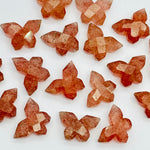 Load image into Gallery viewer, 2,3,4,5 pcs Strawberry Quartz Butterfly Shape Beads, Handmade Butterfly Shape Carving Beads, Fancy Faceted Briolettes Charms Beads 14x10 MM