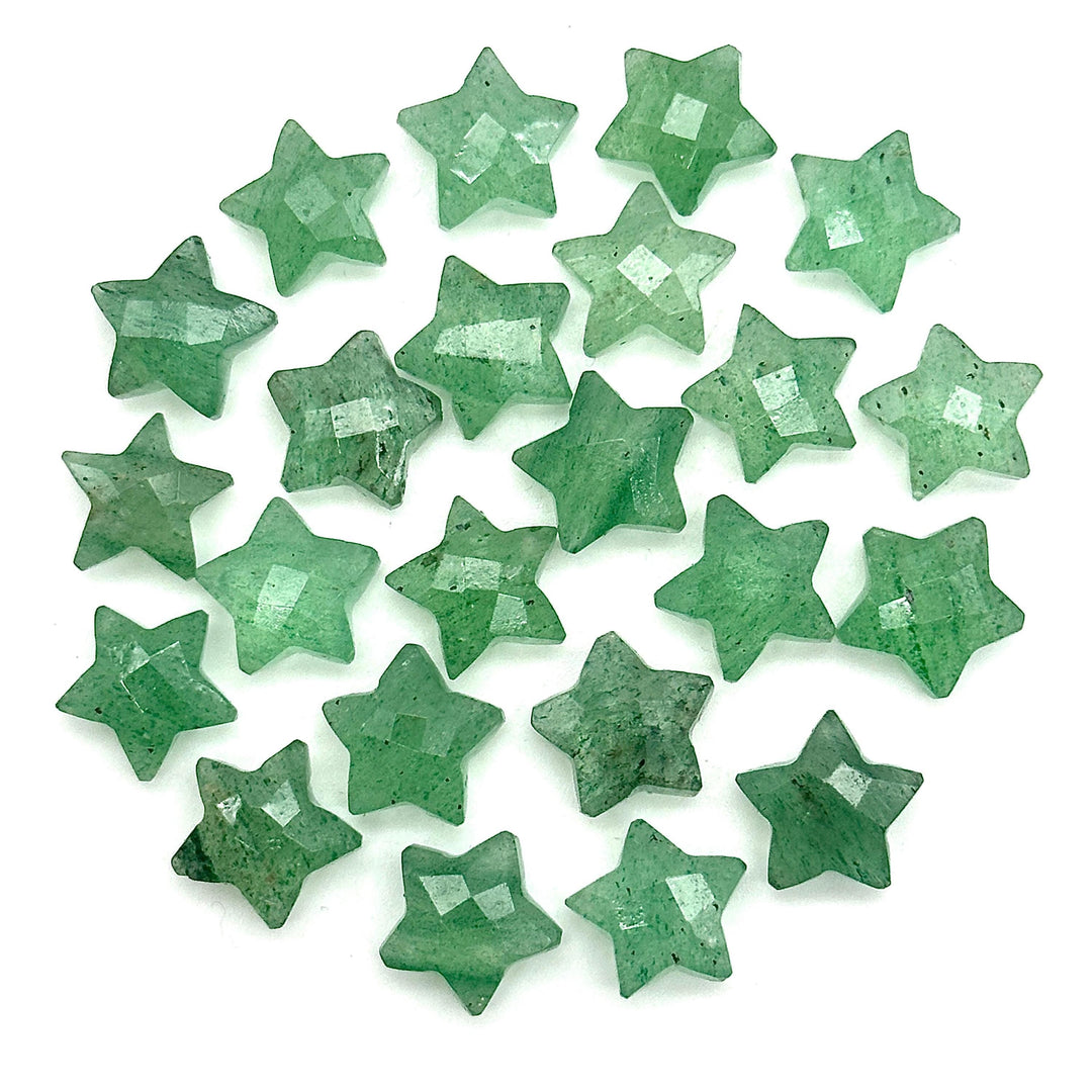 Green Strawberry Quartz Star Shape Briolettes, AAA Strawberry Faceted Star Charms, Wholesale Loose Beads for Jewelry, 12 MM, Hand Carved
