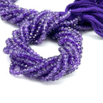 Load image into Gallery viewer, Natural Amethyst Faceted Rondelle Beads, Amethyst Faceted Jewelry Making Loose Beads, Purple Amethyst Crystals, 4 MM Wholesale Crafts Beads