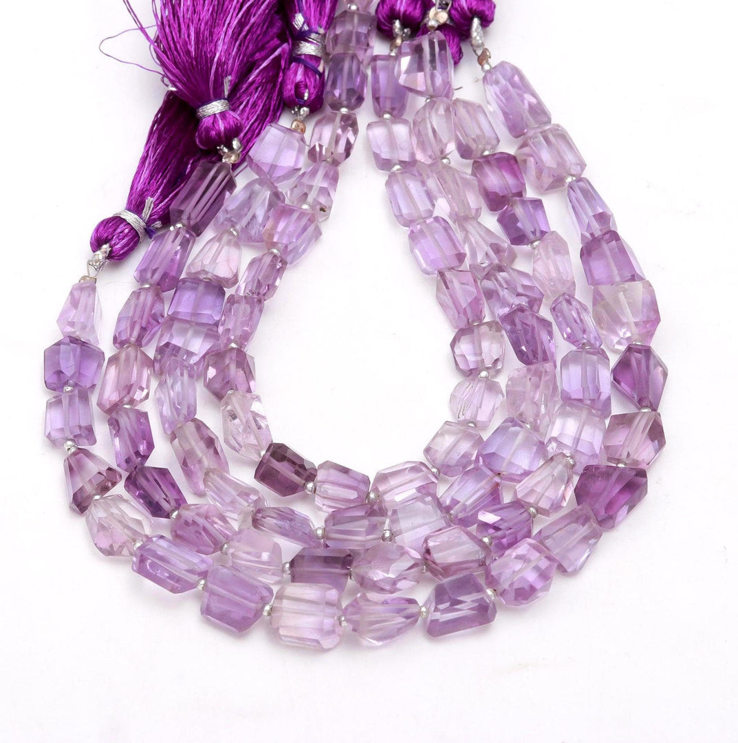 AAA Natural Pink Amethyst Faceted Tumble Beads ~ 6X8 MM Pink Amethyst Nuggets Shape Beads ~ 8" Strand Fancy Jewelry Making Beads Loose Beads
