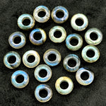 Load image into Gallery viewer, Labradorite Donut Gemstone Beads: 12mm Blue Fire Carved Jewelry