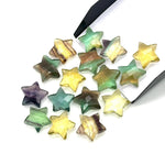 Load image into Gallery viewer, Rainbow Fluorite Star Shape Briolettes, Natural Multi Fluorite Star Beads, Hand Carved Star for Crafts and Jewelry, Star Shape Charms, 15 MM