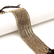 Natural Pyrite Faceted Rondelle Beads, Shiny Pyrite Faceted Beads, AAA Pyrite Gemstone Beads for Jewelry Making, Loose Beads, 3-3.5 MM