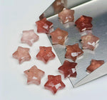 Load image into Gallery viewer, Natural Pink Strawberry Quartz Star Shape Briolettes, Star Shape Gemstone For Jewlery, Hand Carved Star Shape Charms, 10 MM, Star Shape Bead