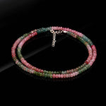 Load image into Gallery viewer, Smooth Tourmaline Beaded Necklace ~ Wedding Necklace for Women's ~ Watermelon Gemstone Beads Jewelry by Agarwalgemscreations