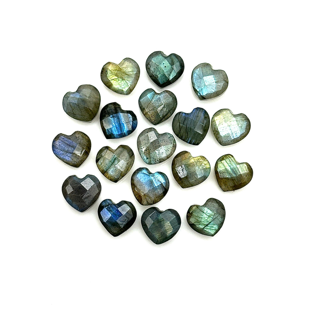 Flashy Labradorite Heart Shape Briolettes, Natural Labradorite Faceted Heart Shape Beads, Loose Gemstone, 8 MM Heart Charm Beads for Jewelry