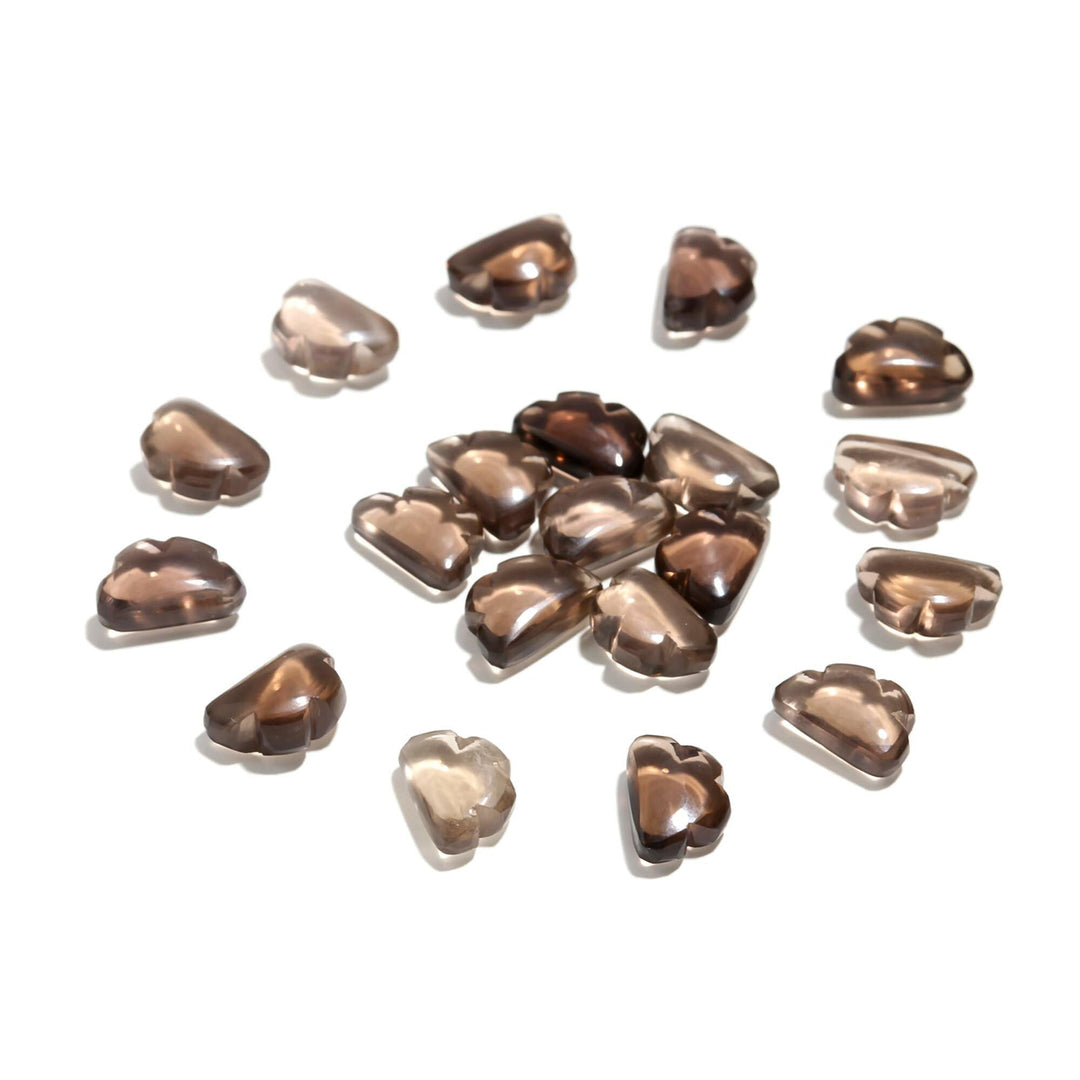 Carved Smokey Quartz Clouds Shape Beads, Natural Smokey Quartz Smooth Cloud Shape Beads, Cloud Gemstone Charms, 12 MM Loose Briolettes