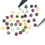 Load image into Gallery viewer, Natural Tourmaline Little Stars, Flat Back Smooth Star Shape Beads, 5 MM Star Shape Gemstone for Jewlery, Colorful Carving Star Beads