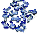 Load image into Gallery viewer, Lapis Lazuli Cross Shape Gemstone Beads, Faceted Cross Carving Beads, Healing Gemstone Beads, Holy Cross Loose Beads, Power Beads 15X10 MM