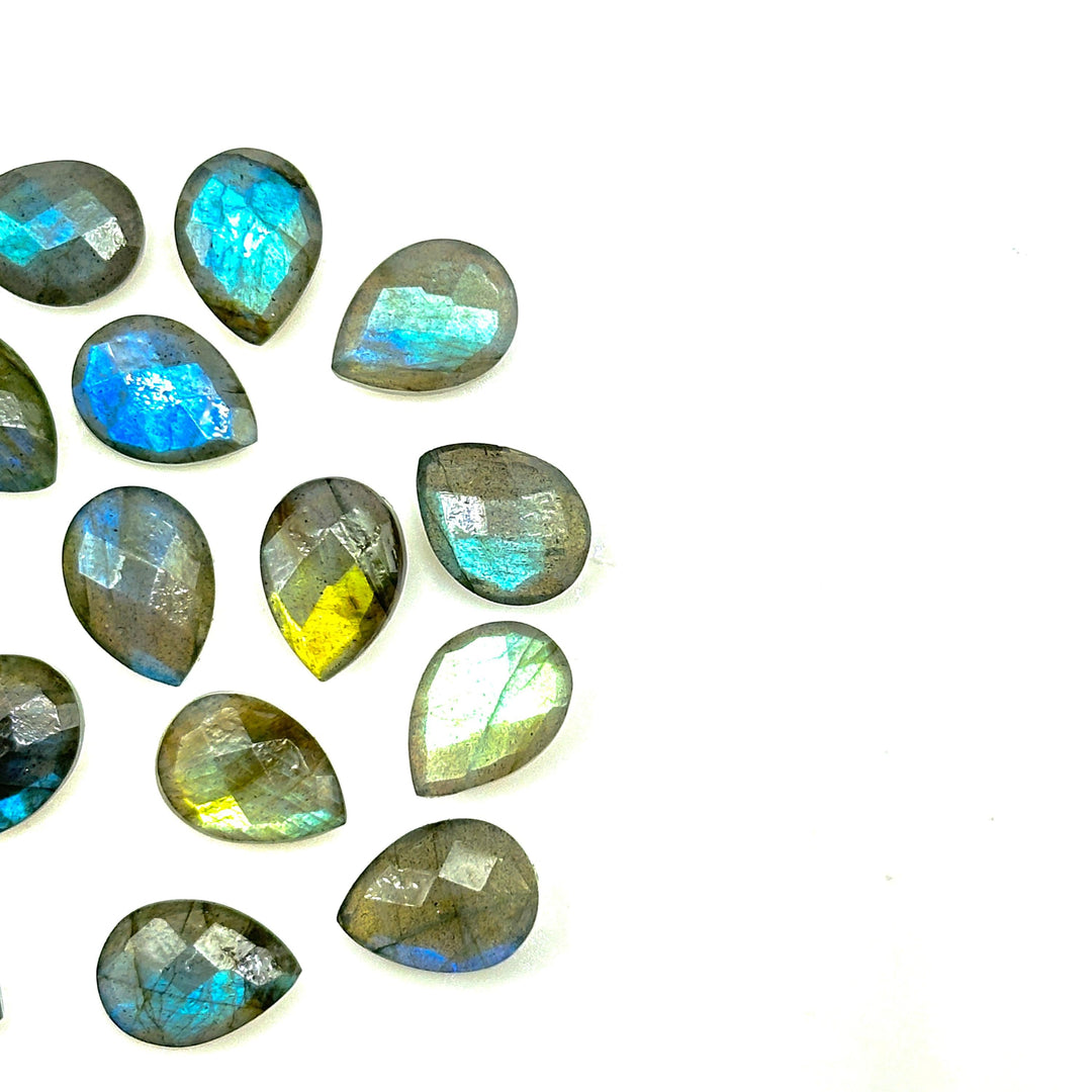 Flashy Labradorite Faceted Pear Shape Beads, Blue Fire AAA+ Quality Beads, 9X12 MM Briolette's Beads, Matched Pairs, Jewelry Making Beads
