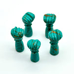 Load image into Gallery viewer, AAA Copper Turquoise Hand Shape Carving, Green Turquoise Punch Shape Stone, 27 MM Loose Hand Fist Charm For Jewelry Making, Hamsa Charms