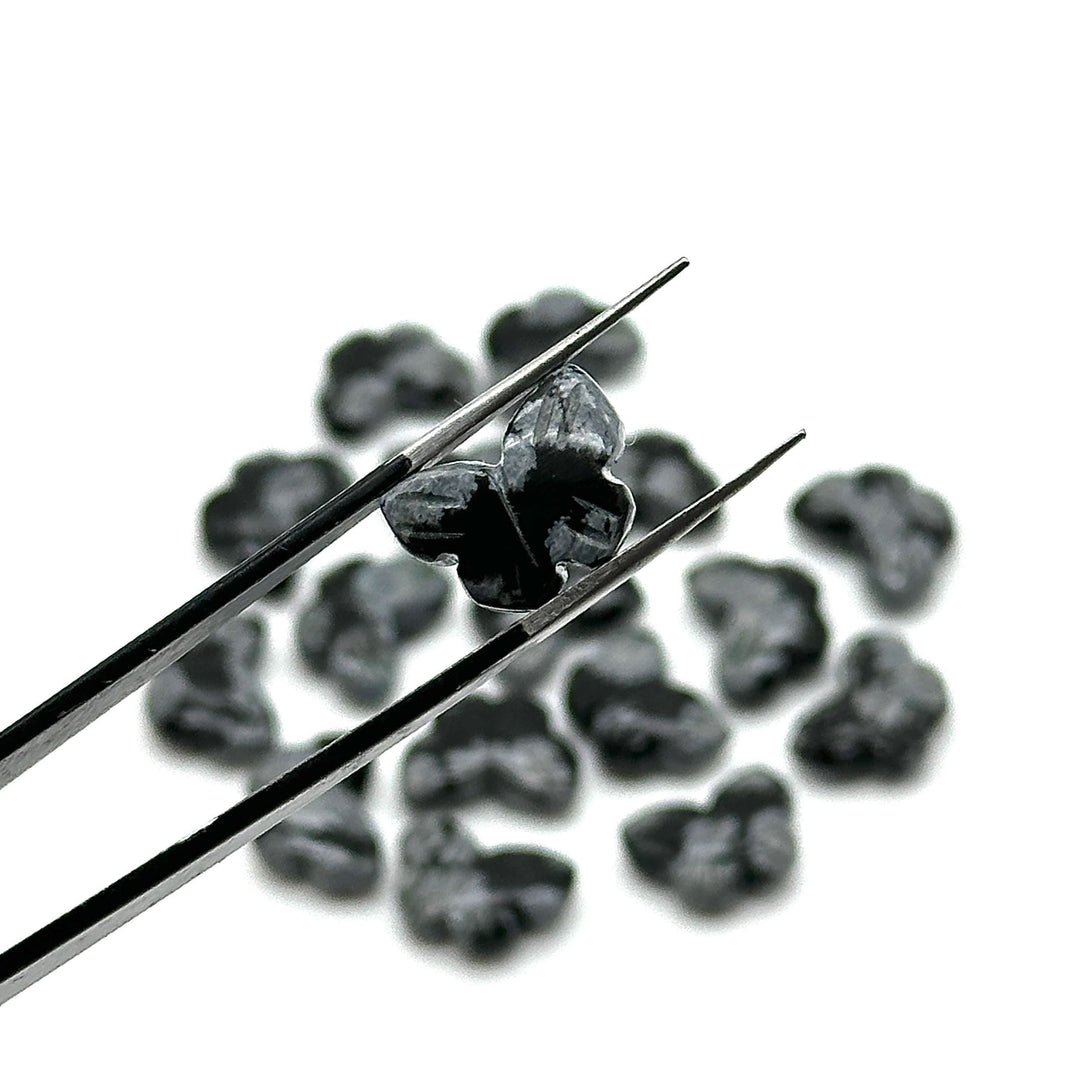 AAA Black Jasper Butterfly Shape Beads, Natural Black Jasper Hand Carved Butterfly Briolettes, Gemstone Carvings, 13 MM Mini Butterfly Charm