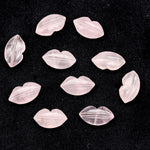 Load image into Gallery viewer, Natural Rose Quartz Carved Lips Shape Beads, Pink Lips Gemstone Beads, Lips Briolette's 14X8 mm, Rose Lips Shape Charm Beads, Jewelry Beads