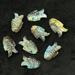 Load image into Gallery viewer, AAA+ Quality Flashy Labradorite Fish Carving Gemstone, Hand Carved Fish Shape Gemstone, 17X26 MM Fish Charm For Jewelry, Both Side Carved