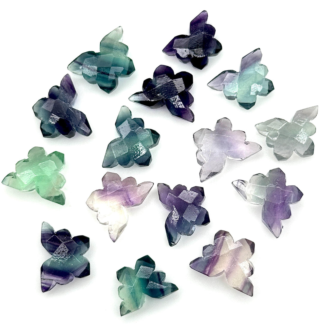 Multi Fluorite Butterfly Shape Beads, Faceted Carving Gemstone Beads, Multi Fluorite Animal Carving Beads For Jewelry, Charms Beads 14x10 MM