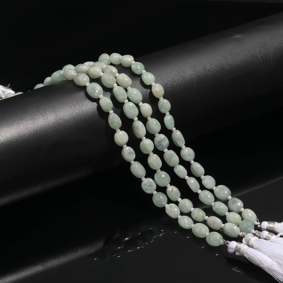 Natural Aquamarine Plain Tumble Shape Beads, 8 MM Aquamarine Nuggets Shape Beads, 8" Strand Fancy Jewelry Making Beads Loose Beads