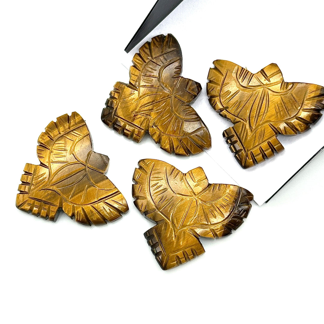 Natural Tiger's Eye Eagle Shape Carved Stone, AAA Tiger's Eye Hand Carved Eagle Shape Gemstone, Jewelry Making, Bird Shape Carving, 30 MM