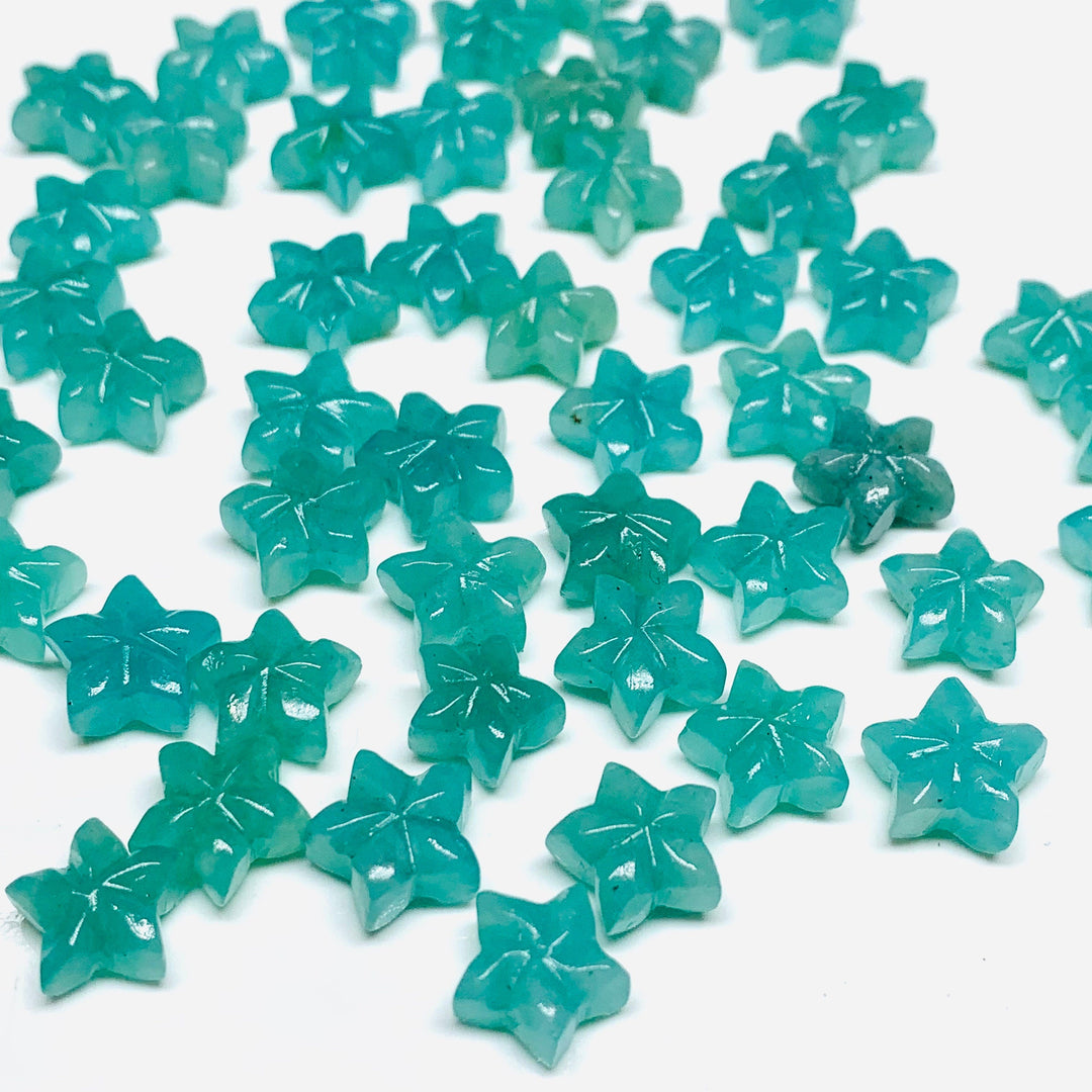 Superb Amazonite Hand Carved Star Shape Briolettes, Natural Amazonite Star Shape Beads, Carved Star Shape Gemstone for Jewlery, 10 MM